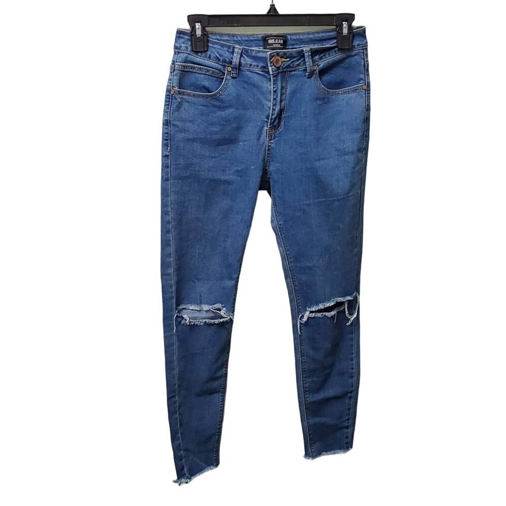 Iris Jeans Los Angeles 1P8881 Distressed Look Blue Jeans Size 5 ~ Grunge Street